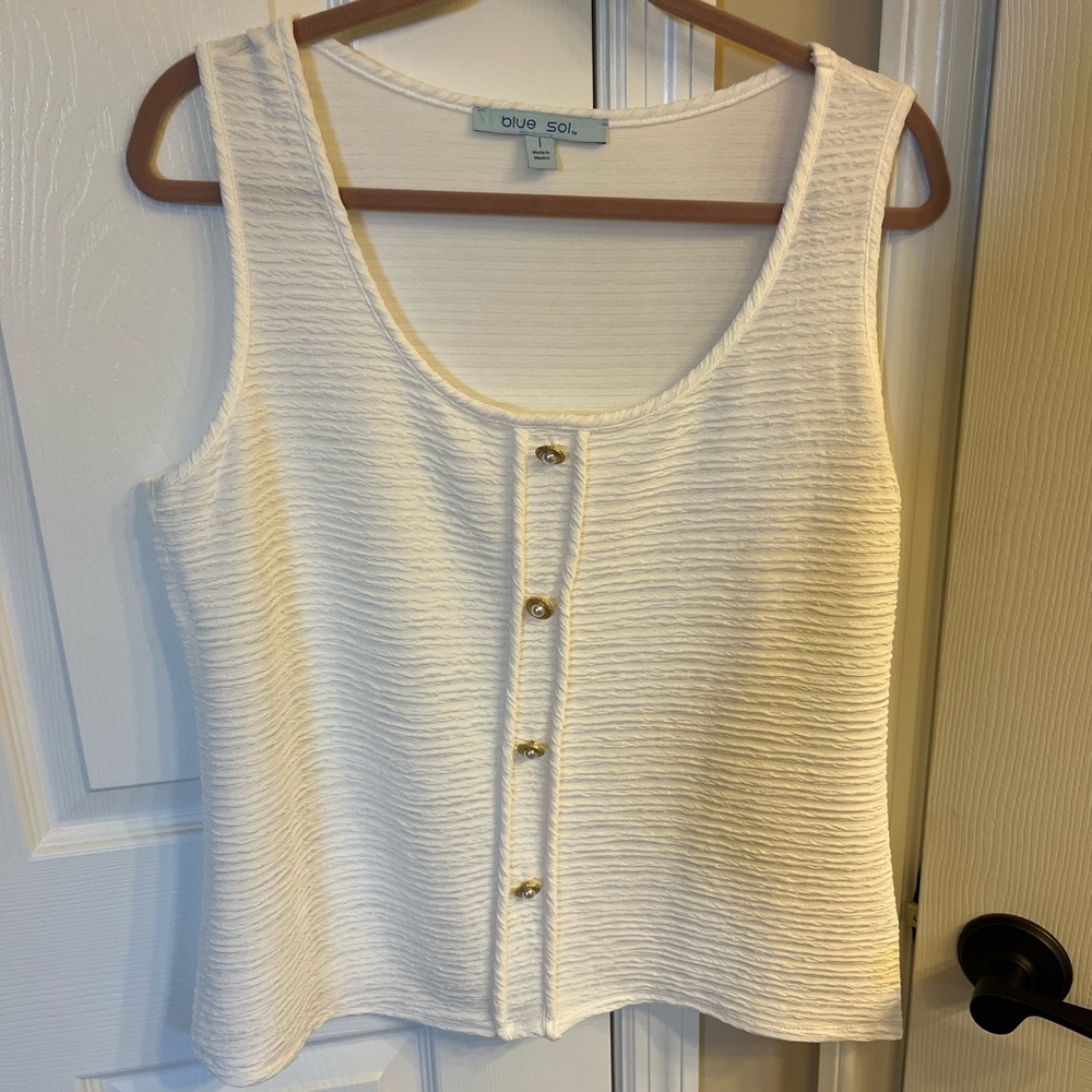 Women's Cream Button-Down Top